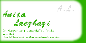 anita laczhazi business card